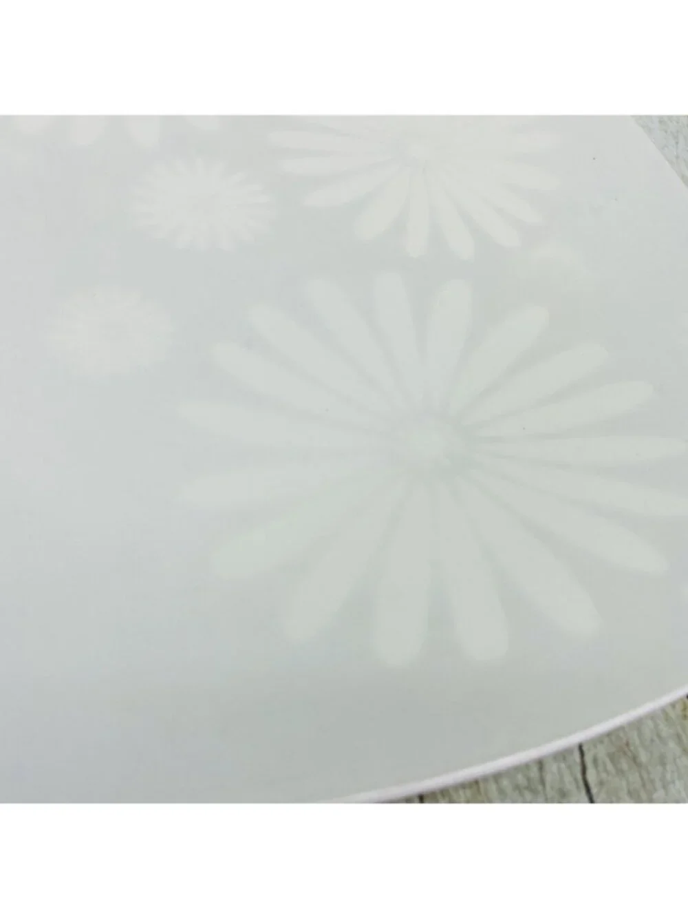 222 Fifth ALICE PLATINUM Silver Mica Flower White Square China Salad Plate Set 4